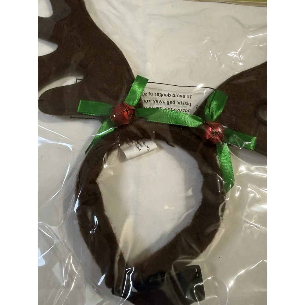 Bark & Bone Reindeer Antler Headband for Pets Christmas Costume Small Medium Dog